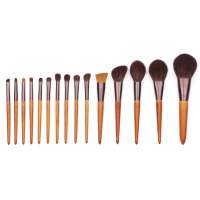 Brown Luxury Makeup Brush Set Kit Wholesale Price Wood Handle Accept Private Label Cosmetic makeup brush